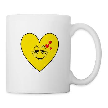 Smiley Heart Happiness Happy Joy - Mug - white - Right