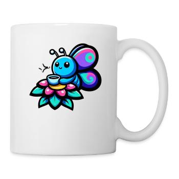 Voltigeant dans la vie Café Papillon - Mug blanc - blanc - Droite