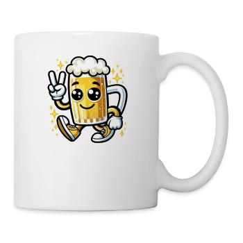 Lecker Bierchen Cartoon - Tasse - Weiß - Rechts