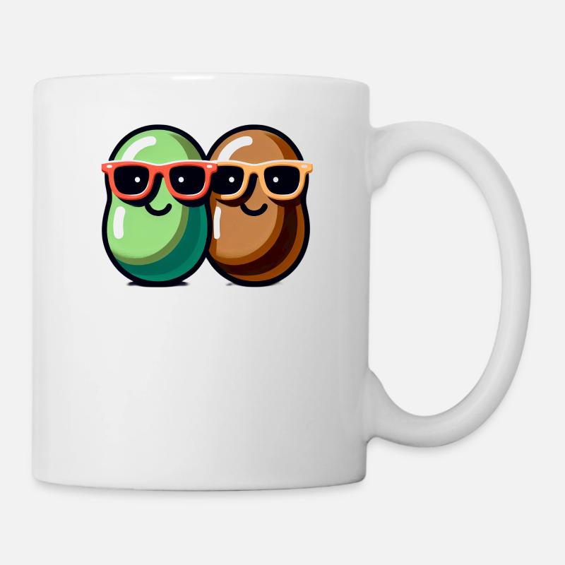 Coole Bohnen Lustiges Bohnendesign - Tasse - Weiß