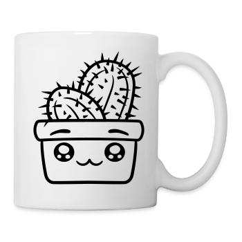 Cher Cactus Cactus Kawaii Visage Mignon Épineux - Mug blanc - blanc - Droite