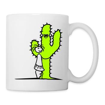 Cactus câlin fille Cactus amour mignon épineux - Mug blanc - blanc - Droite