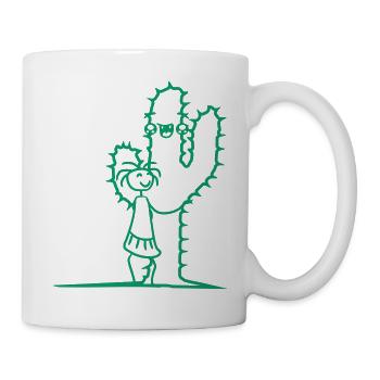 Cactus câlin fille Cactus amour mignon épineux - Mug blanc - blanc - Droite