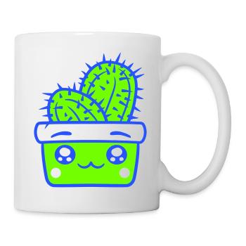 Cher Cactus Cactus Kawaii Visage Mignon Épineux - Mug blanc - blanc - Droite