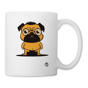 Mops Hund Sumo-Ringer - Tasse - Weiß - Rechts