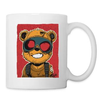 Cool Vivid Cyber Punk Toy Bear - Mug - white - Right