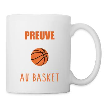 Preuve que mon papa basket | Basketteur | Basket - Mug blanc - blanc - Droite