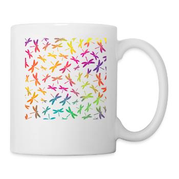 Bunte Libelle Colorful Dragonfly - Tasse - Weiß - Rechts