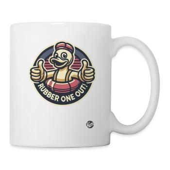 Pouce levé, frottez un canard en caoutchouc - Mug blanc - blanc - Droite