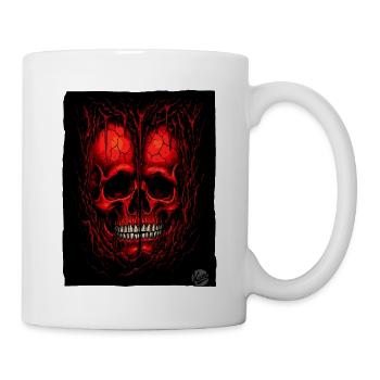 Two red skulls - Mug - white - Right