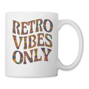 Retro Vibes Only Psychedelic 60s 70s Style - Mug - white - Right