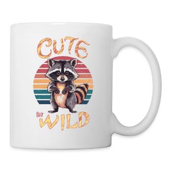 Niedlicher, aber wilder Waschbär Retro Tierhumor - Tasse - Weiß - Rechts