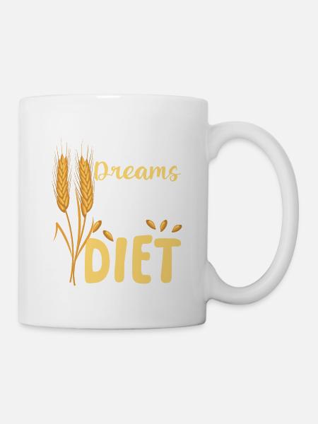 Wheat dreams are made of these not in my diet - Tasse - Weiß
