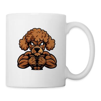 Poodle Dog Muscles Fitness - Mug - white - Right