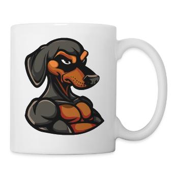 Dachshund Hund Muskeln Fitness Dackel - Tasse - Weiß - Rechts