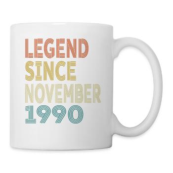 Vintage-Legende seit November 1990, 34. Geburtstag - Tasse - Weiß - Rechts