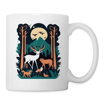 Zauberwald Wildtierszene – Naturabenteuer - Tasse - Weiß - Rechts