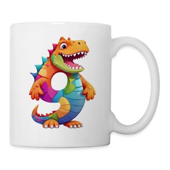 DINO 9 JAHRE DINOSAURIER NUMMER 9. GEBURTSTAG - Tasse - Weiß - Rechts