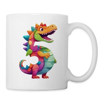 DINO 5 YEARS DINOSAUR NUMBER 5TH BIRTHDAY - Mug - white - Right
