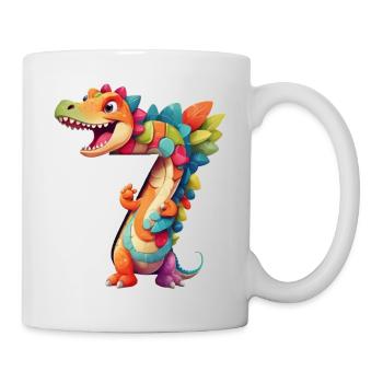 DINO 7 ANS DINOSAURE NUMÉRO 7E ANNIVERSAIRE - Mug blanc - blanc - Droite