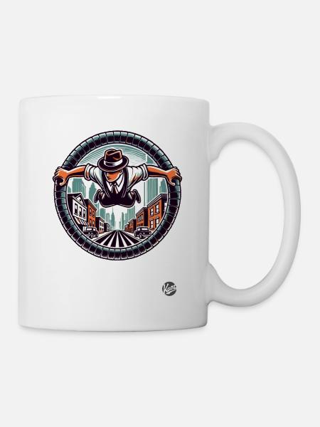 Retro Parkour - Tasse - Weiß