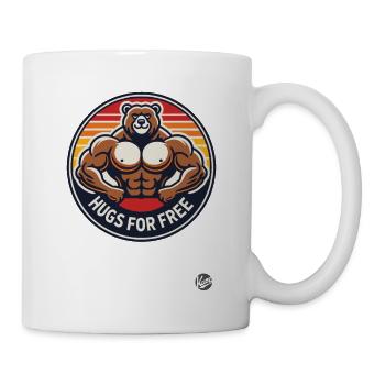 Un ours bodybuilder fort donne des câlins gratuitement - Mug blanc - blanc - Droite