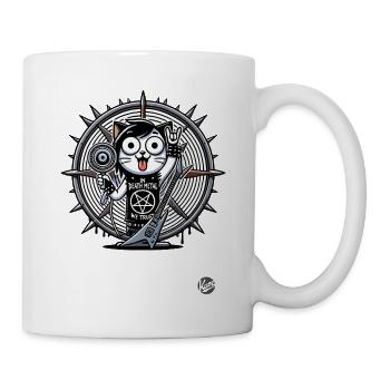 Metal-Katze, wir vertrauen auf Death-Metal - Tasse - Weiß - Rechts