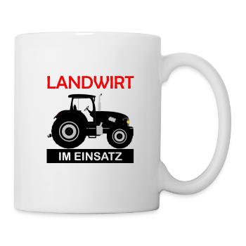 Landwirt im Einsatz Bauer Lustiger Spruch - Tasse - Weiß - Rechts