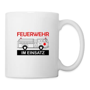 Fire brigade in action Firefighter funny saying - Mug - white - Right