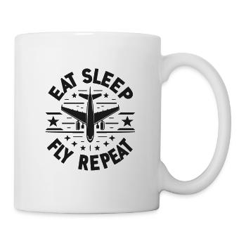 Manger dormir Mouche Répéter - Mug blanc - blanc - Droite