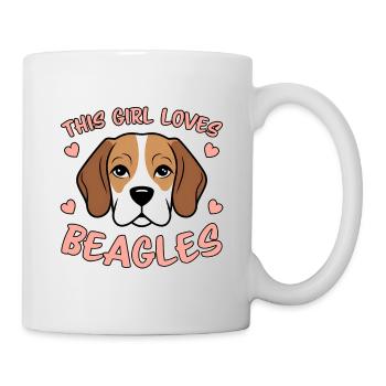 Beagle Mädchen Hunde Lustiges Beagle Geschenk - Tasse - Weiß - Rechts