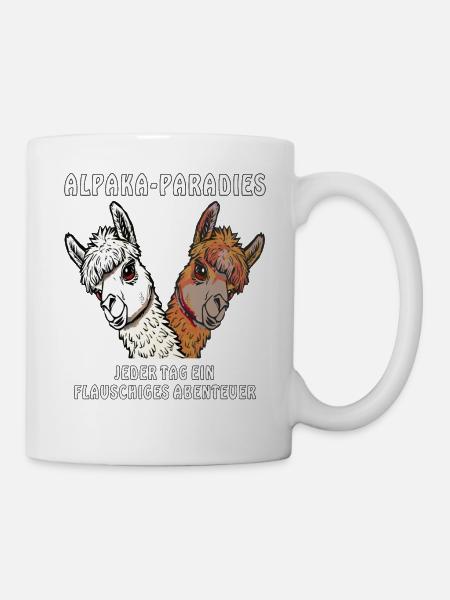 ALPAKA-PARADIES FLAUSCHIGES ABENTEUER - Tasse - Weiß
