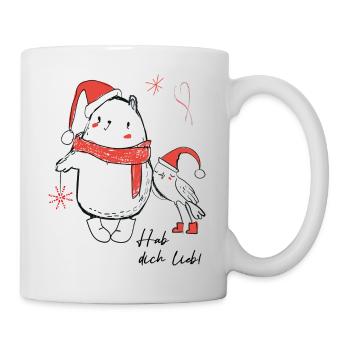 hab dich lieb, Weihnachten - Tasse - Weiß - Rechts