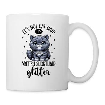 Paillettes de chat - British Shorthair - Mug blanc - blanc - Droite