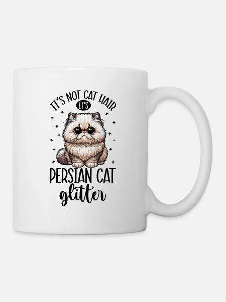 Katzen Glitzer - Perserkatze - Tasse - Weiß