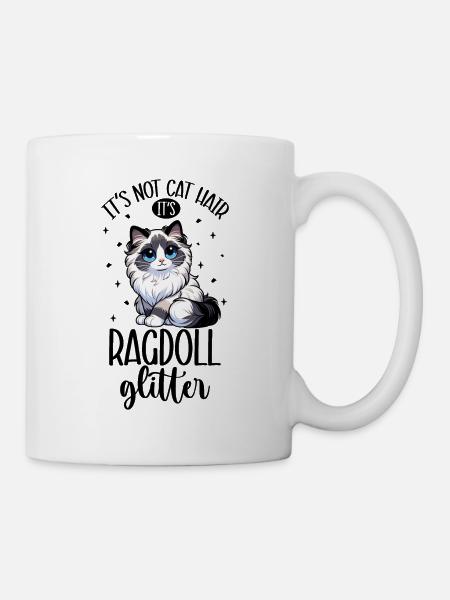 Katzen Glitzer - Ragdoll - Tasse - Weiß