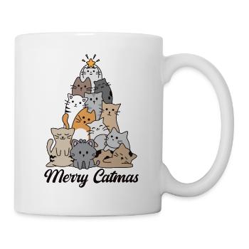 Fröhliche Katzen - Tasse - Weiß - Rechts