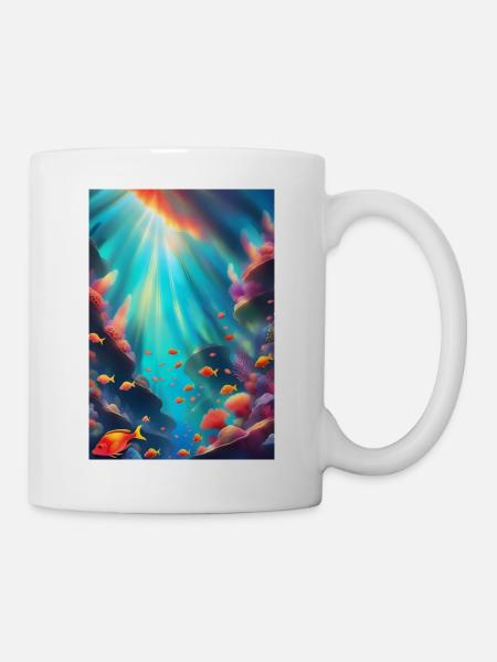 Unterwasser-Korallenriff - Tasse - Weiß