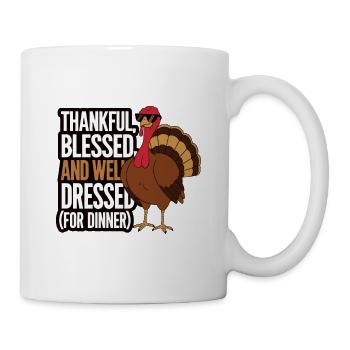 Lustiger Thanksgiving Truthahn - Tasse - Weiß - Rechts