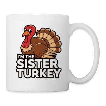 Lustiger Thanksgiving Truthahn - Tasse - Weiß - Rechts