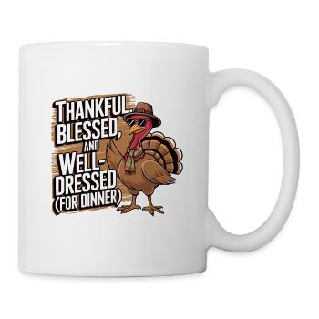 Lustiger Thanksgiving Truthahn - Tasse - Weiß - Rechts
