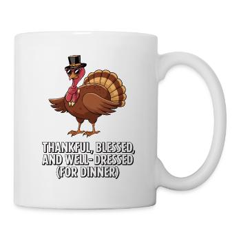 Lustiger Thanksgiving Truthahn - Tasse - Weiß - Rechts