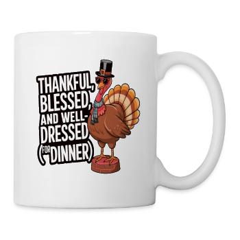 Lustiger Thanksgiving Truthahn - Tasse - Weiß - Rechts