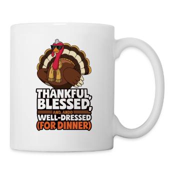 Lustiger Thanksgiving Truthahn - Tasse - Weiß - Rechts