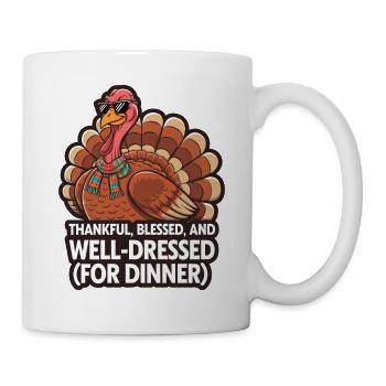Lustiger Thanksgiving Truthahn - Tasse - Weiß - Rechts