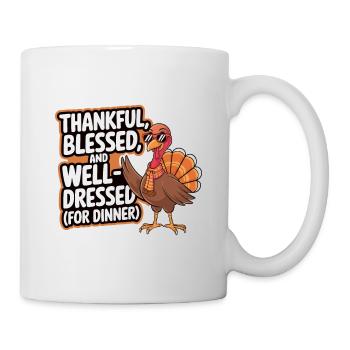 Lustiger Thanksgiving Truthahn - Tasse - Weiß - Rechts