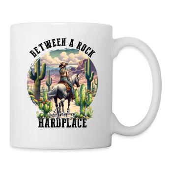 Between a Rock Western Girl Pferde Westernreiten - Tasse - Weiß - Rechts
