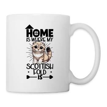 Accueil - Chat écossais à oreilles repliées - Mug blanc - blanc - Droite