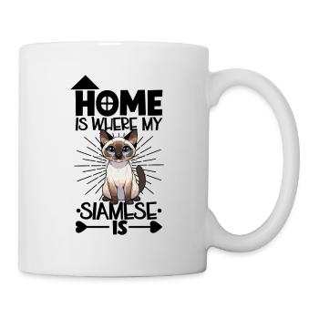 Accueil - Chat siamois - Mug blanc - blanc - Droite