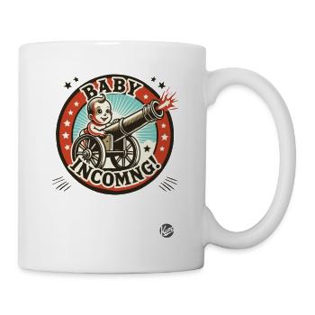 Rétro à l’ancienne : Bébé arrive ! - Mug blanc - blanc - Droite